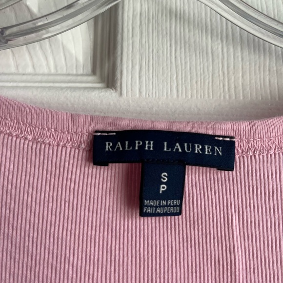 Ralph Lauren Light Pink Ribbed Tank Mini Dress Small 100% Pima Cotton - Picture 2 of 4